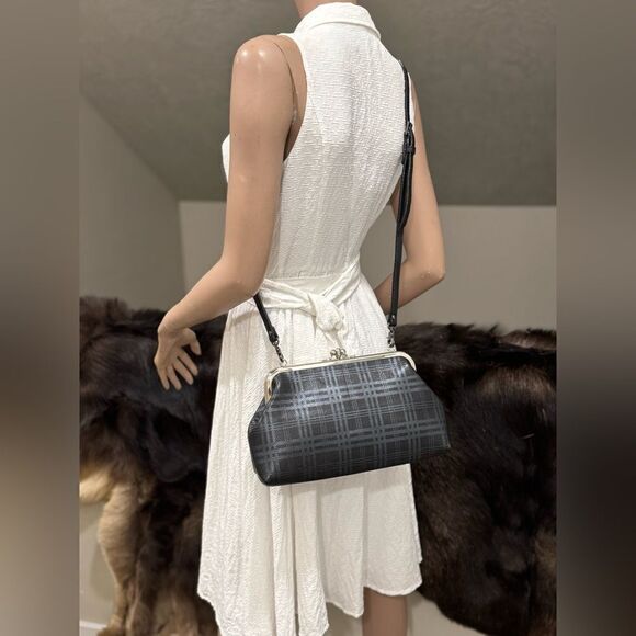 Genuine Deer-hide Leather Handmade Vintage Style Double Kisslock Purse/Crossbody - Picture 8 of 16